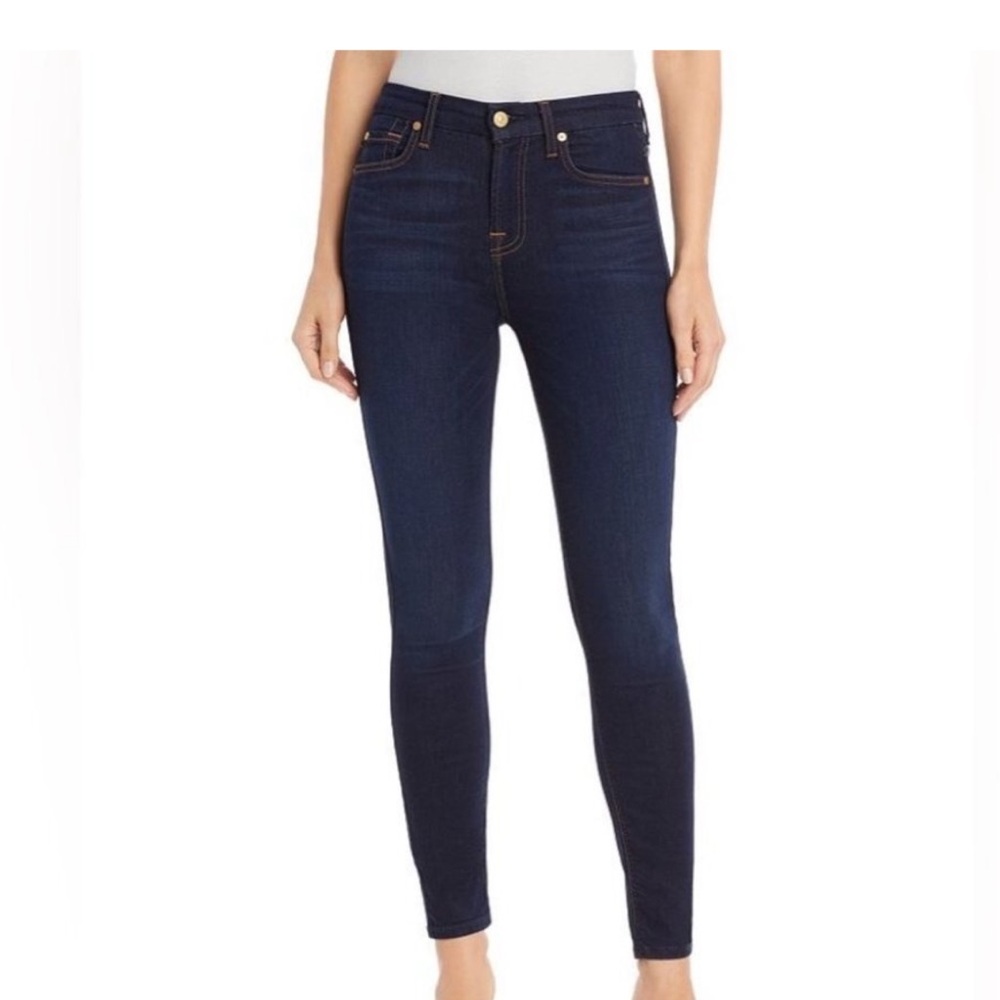 7 For All Mankind The Skinny Dark Wash Jeans Size 28